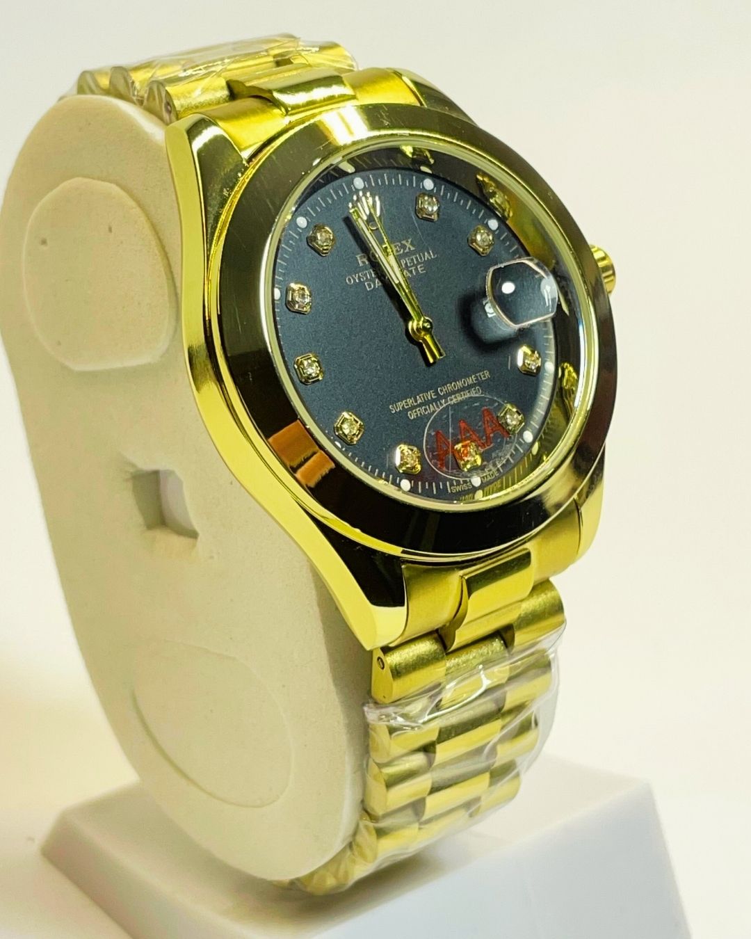 Rolex-Inspired Golden Watch with Classic Black Dial Stainless Steel β Elegant, Comfortable & Premium | FineOclock