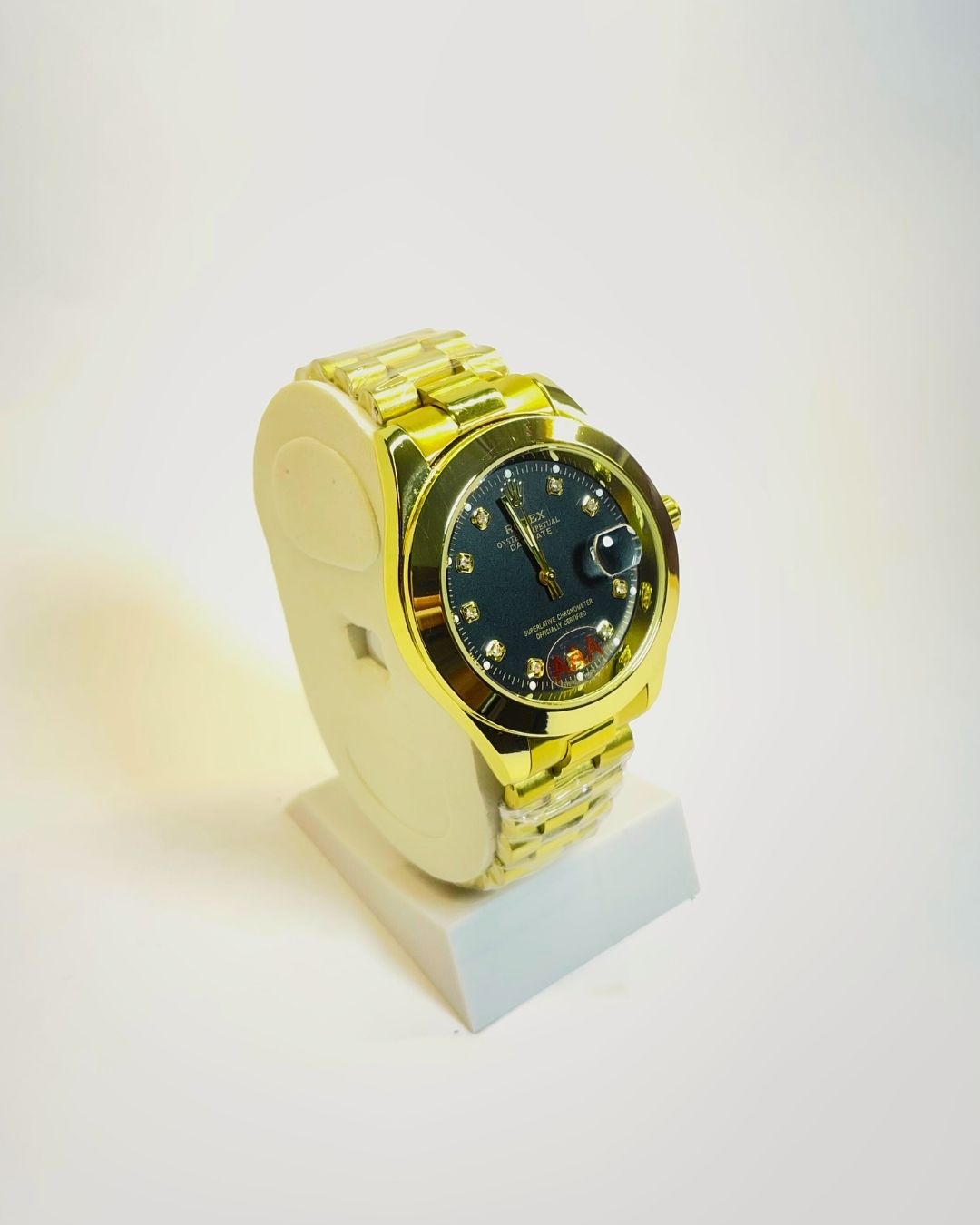 Rolex-Inspired Golden Watch with Classic Black Dial Stainless Steel β Elegant, Comfortable & Premium | FineOclock
