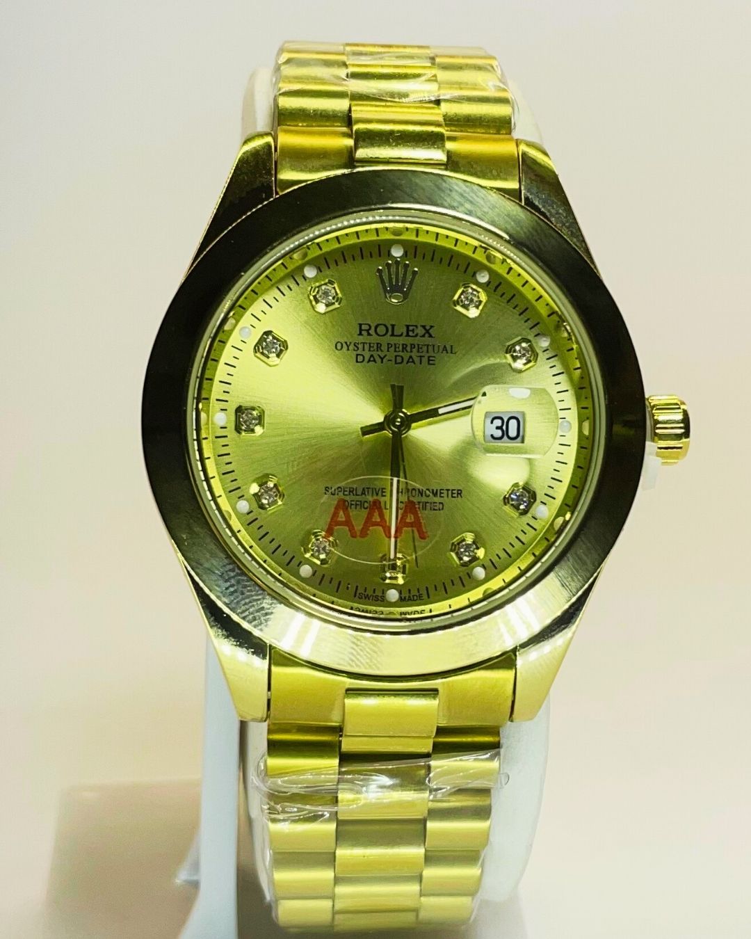 Rolex-Inspired Golden Watch with Sunbeam Dial Stainless Steel β Elegant, Comfortable & Premium | FineOclock